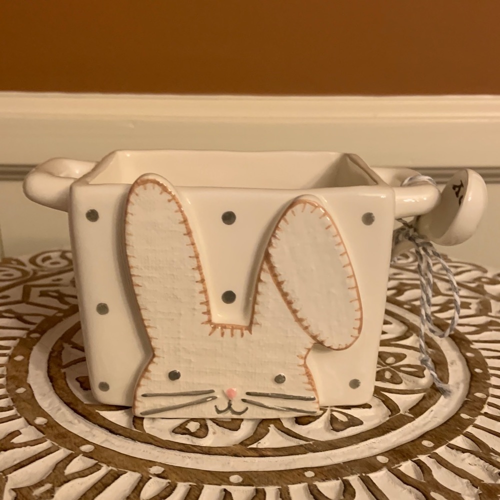 Mud Pie Easter Bunny Basket w/Spoon